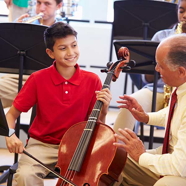 Teacher with cello student