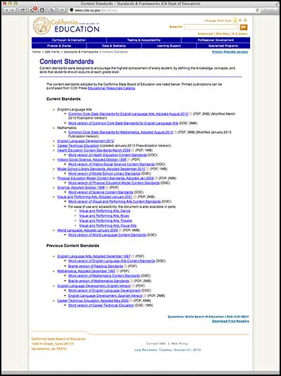 CDE website screenshot