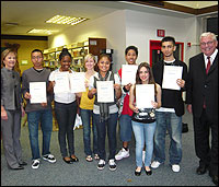 Jan Scully and Dave Gordon with group of certificate recipients