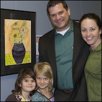 Student artists with parents