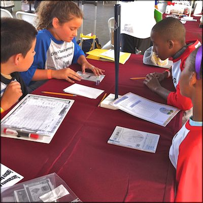 Students solving math problems