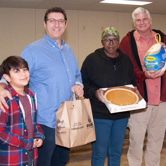 Families receiving food donations