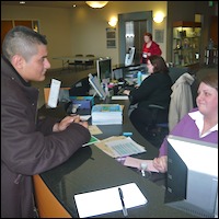 Student taking fruit order