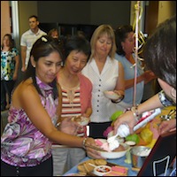 Serving employees ice cream