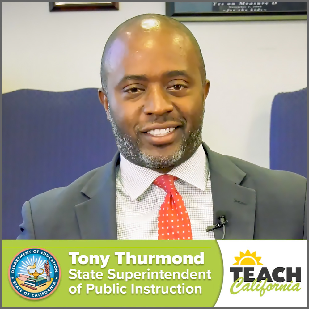 Head shot of Tony Thurmond State Superintendent of Public Instruction 