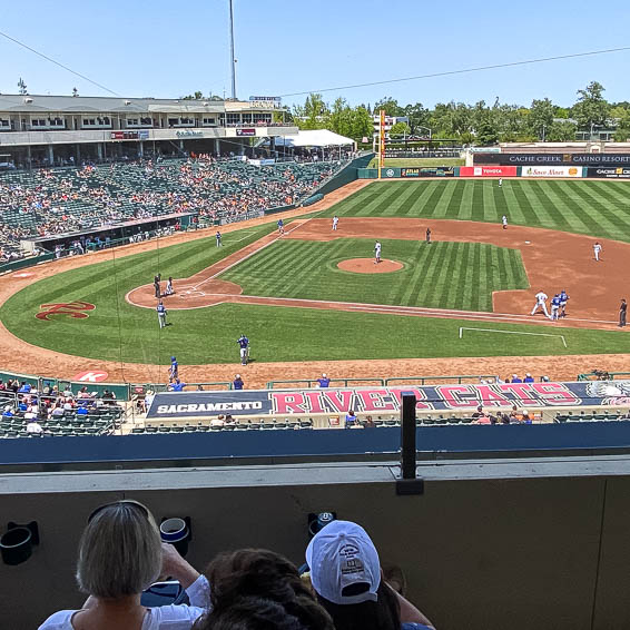 Players on-field at Sutter Health Park