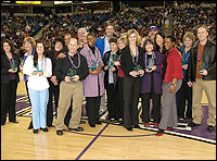 Teachers posing at center court