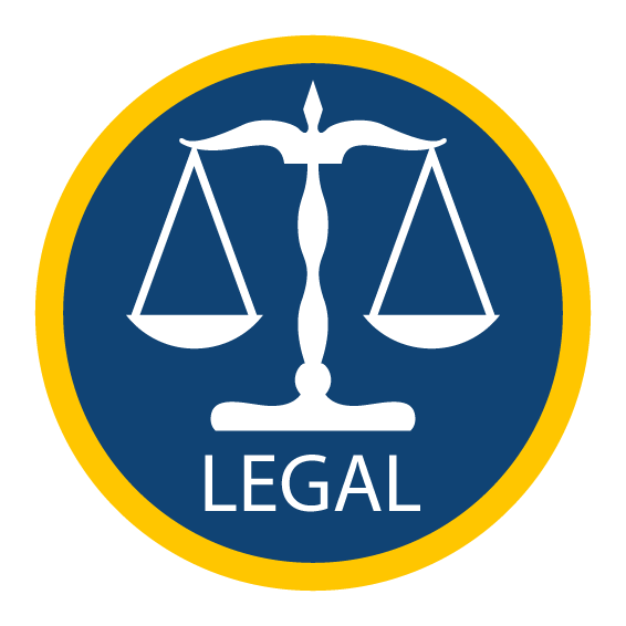 Legal Office icon with scales of justice