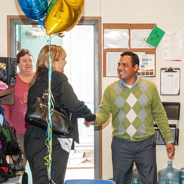 Ben Diaz with balloons