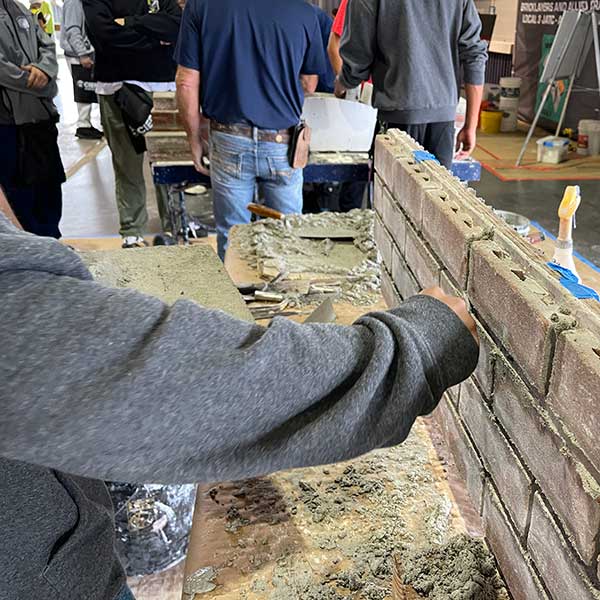 Hands-on demonstration of bricklaying