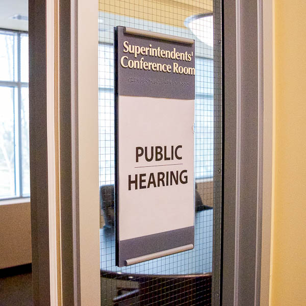 Public Hearing sign